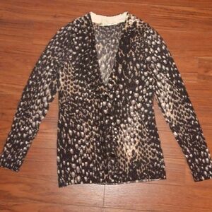 TRINA TURK CHEETAH PRINT CARDIGAN